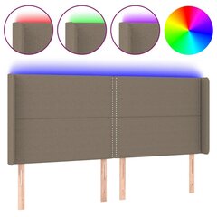 Sängynpääty LED-valolla, kangas, 163x16x118/128cm, taupe väri hinta ja tiedot | Sängyt | hobbyhall.fi