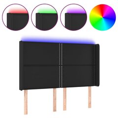 Sängynpääty LED-valolla, musta, 147x16x118/128 cm hinta ja tiedot | Sängyt | hobbyhall.fi