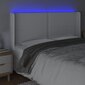 Sängynpääty LED-valolla, valkoinen, 163x16x118/128 cm hinta ja tiedot | Sängyt | hobbyhall.fi