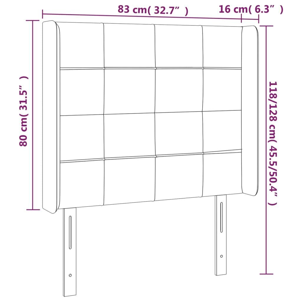 Sängynpääty LED-valolla, sininen, 83x16x118/128cm hinta ja tiedot | Sängyt | hobbyhall.fi