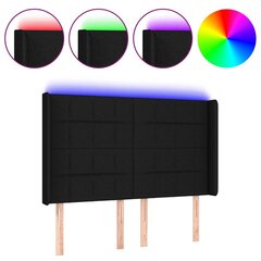 Sängynpääty LED-valolla, musta, 147x16x118/128cm hinta ja tiedot | Sängyt | hobbyhall.fi