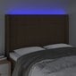 Sängynpääty LED-valolla, tummanruskea, 147x16x118/128cm hinta ja tiedot | Sängyt | hobbyhall.fi