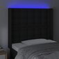 Sängynpääty LED-valolla, musta, 93x16x118/128 cm hinta ja tiedot | Sängyt | hobbyhall.fi