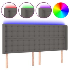 Sängynpääty LED-valolla, harmaa, 147x16x118/128 cm hinta ja tiedot | Sängyt | hobbyhall.fi