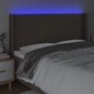 Sängynpääty LED-valolla, kangas, 183x16x118/128cm, taupe väri hinta ja tiedot | Sängyt | hobbyhall.fi