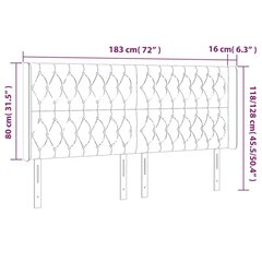 Sängynpääty LED-valolla, sininen, 183x16x118/128cm hinta ja tiedot | Sängyt | hobbyhall.fi