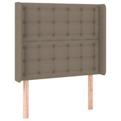 Sängynpääty LED-valolla, kangas, 93x16x118/128cm, taupe väri hinta ja tiedot | Sängyt | hobbyhall.fi