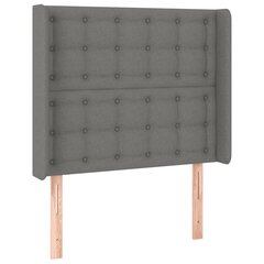 Sängynpääty LED-valolla, Kangas, 103x16x118/128cm, tummanharmaa hinta ja tiedot | Sängyt | hobbyhall.fi