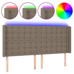 Sängynpääty LED-valolla, kangas, 183x16x118/128cm, taupe väri hinta ja tiedot | Sängyt | hobbyhall.fi