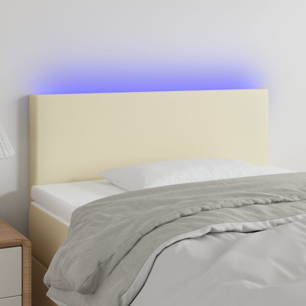 Sängynpääty LED-valolla, kerma, 90x5x78/88cm hinta ja tiedot | Sängyt | hobbyhall.fi