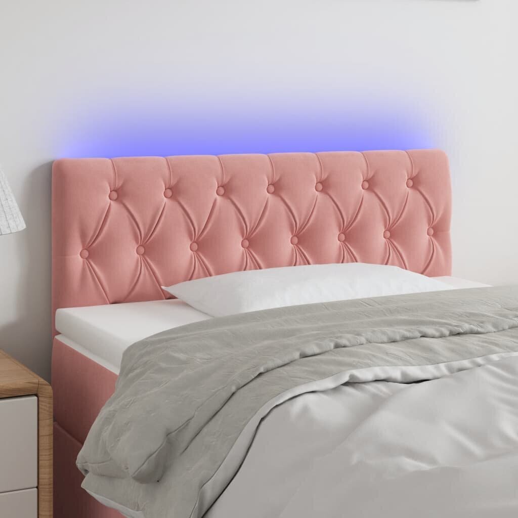 Sängynpääty LED-valolla, pinkki, 90x7x78/88cm hinta ja tiedot | Sängyt | hobbyhall.fi