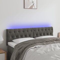 Sängynpääty LED-valolla, Velvet, 160x7x78/88cm, tummanharmaa hinta ja tiedot | Sängyt | hobbyhall.fi