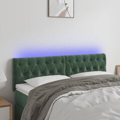 Sängynpääty LED-valolla, Velvet, 160x7x78/88cm, tummanvihreä hinta ja tiedot | Sängyt | hobbyhall.fi