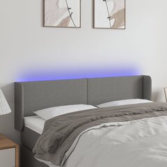 Sängynpääty LED-valolla, Kangas, 147x16x78/88cm, tummanharmaa hinta ja tiedot | Sängyt | hobbyhall.fi