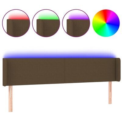 Sängynpääty LED-valolla, tummanruskea, 183x16x78/88cm hinta ja tiedot | Sängyt | hobbyhall.fi