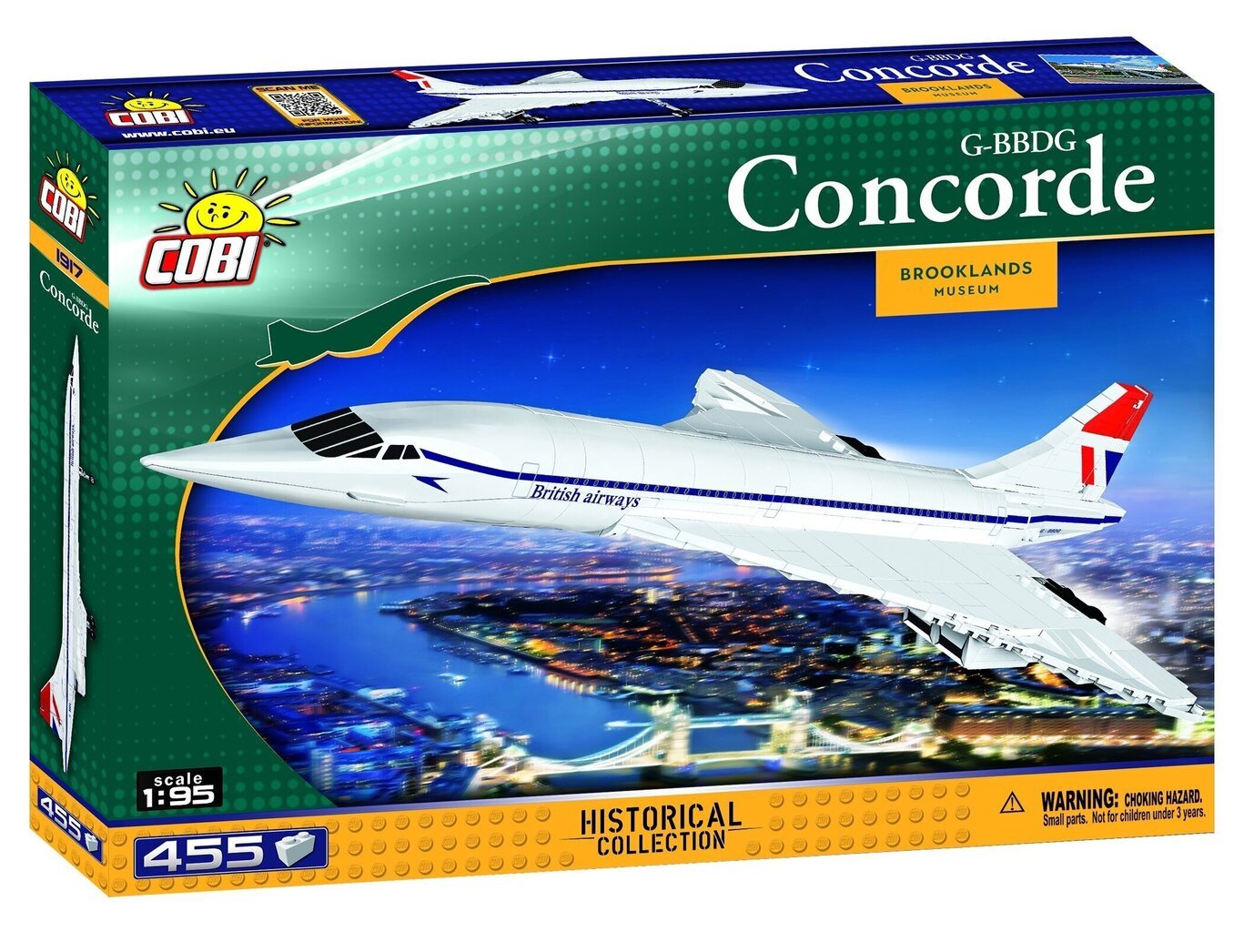 COBI - Muovirakennussarja Concorde G-BBDG, 1/95, 1917 hinta ja tiedot | LEGOT ja rakennuslelut | hobbyhall.fi