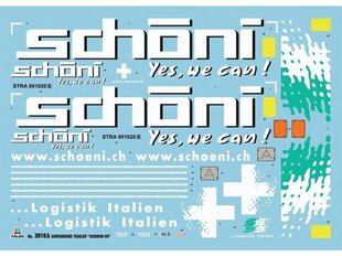 Italeri - Curtainside Trailer "Schoeni.ch", 1/24, 3918 hinta ja tiedot | LEGOT ja rakennuslelut | hobbyhall.fi