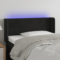 Sängynpääty LED-valolla, musta, 103x16x78/88cm hinta ja tiedot | Sängyt | hobbyhall.fi