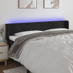 Sängynpääty LED-valolla, musta, 163x16x78/88cm hinta ja tiedot | Sängyt | hobbyhall.fi