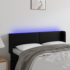 Sängynpääty LED-valolla, musta, 147x16x78/88cm hinta ja tiedot | Sängyt | hobbyhall.fi