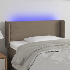 Sängynpääty LED-valolla, kangas, 93x16x78/88cm, taupe väri hinta ja tiedot | Sängyt | hobbyhall.fi