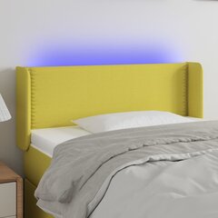 Sängynpääty LED-valolla, Kangas, 103x16x78/88cm, vihreä hinta ja tiedot | Sängyt | hobbyhall.fi