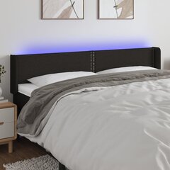 Sängynpääty LED-valolla, musta, 203x16x78/88cm hinta ja tiedot | Sängyt | hobbyhall.fi