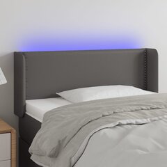 Sängynpääty LED-valolla, harmaa, 103x16x78/88cm hinta ja tiedot | Sängyt | hobbyhall.fi