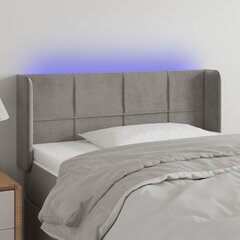 Sängynpääty LED-valolla, vaaleanharmaa, 83x16x78/88cm hinta ja tiedot | Sängyt | hobbyhall.fi