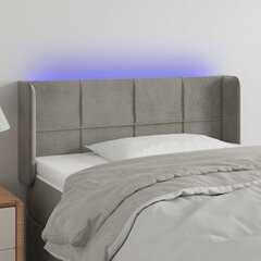 Sängynpääty LED-valolla, vaaleanharmaa, 93x16x78/88cm hinta ja tiedot | Sängyt | hobbyhall.fi