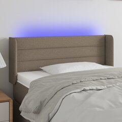 Sängynpääty LED-valolla, kangas, 83x16x78/88cm, taupe väri hinta ja tiedot | Sängyt | hobbyhall.fi