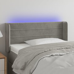 Sängynpääty LED-valolla, vaaleanharmaa, 93x16x78/88cm hinta ja tiedot | Sängyt | hobbyhall.fi