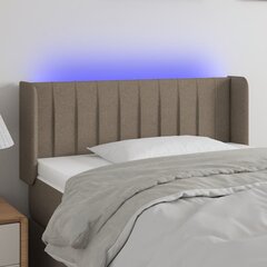 Sängynpääty LED-valolla, kangas, 93x16x78/88cm, taupe väri hinta ja tiedot | Sängyt | hobbyhall.fi