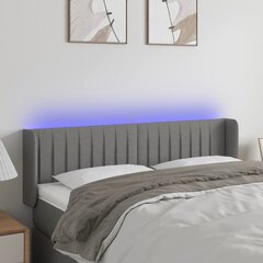 Sängynpääty LED-valolla, Kangas, 147x16x78/88cm, tummanharmaa hinta ja tiedot | Sängyt | hobbyhall.fi