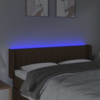 Sängynpääty LED-valolla, tummanruskea, 147x16x78/88cm hinta ja tiedot | Sängyt | hobbyhall.fi