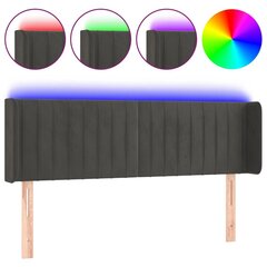 Sängynpääty LED vidaXL, Velvet, 147x16x78/88cm, tummanharmaa hinta ja tiedot | Sängyt | hobbyhall.fi