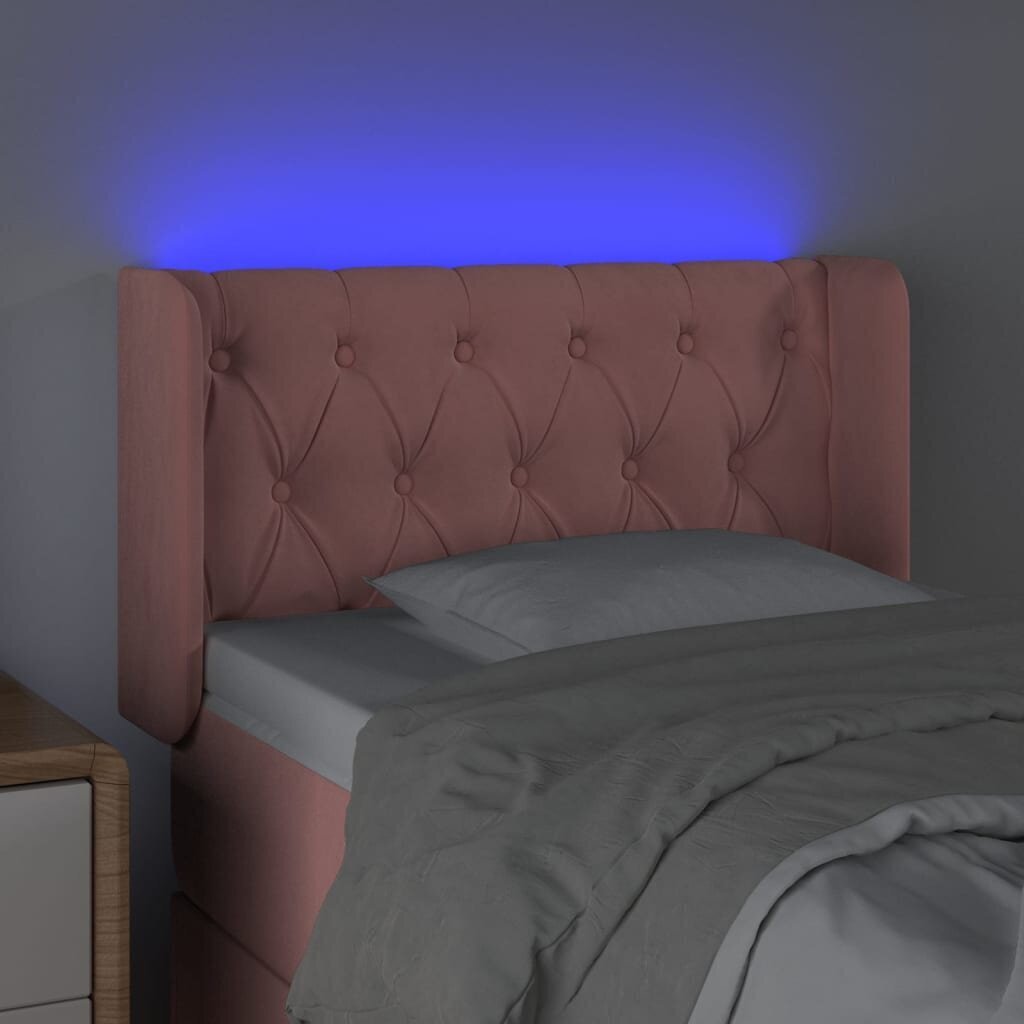 Sängynpääty LED-valolla, pinkki, 83x16x78/88cm hinta ja tiedot | Sängyt | hobbyhall.fi