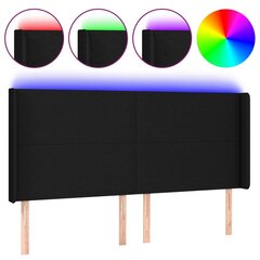 Sängynpääty LED-valolla, musta, 163x16x118/128cm hinta ja tiedot | Sängyt | hobbyhall.fi