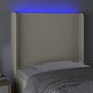Sängynpääty LED-valolla, kerma, 83x16x118/128 cm hinta ja tiedot | Sängyt | hobbyhall.fi