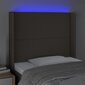 Sängynpääty LED-valolla, kangas, 83x16x118/128cm, taupe väri hinta ja tiedot | Sängyt | hobbyhall.fi