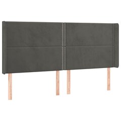 Sängynpääty LED-valolla, Velvet, 163x16x118/128cm, tummanharmaa hinta ja tiedot | Sängyt | hobbyhall.fi