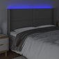 Sängynpääty LED-valolla, harmaa, 203x16x118/128 cm hinta ja tiedot | Sängyt | hobbyhall.fi