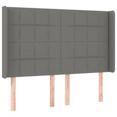 Sängynpääty LED-valolla, Kangas, 147x16x118/128cm, tummanharmaa hinta ja tiedot | Sängyt | hobbyhall.fi