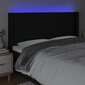 Sängynpääty LED-valolla, musta, 203x16x118/128cm hinta ja tiedot | Sängyt | hobbyhall.fi