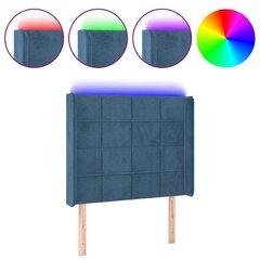 Sängynpääty LED-valolla, Velvet, 93x16x118/128cm, tummansininen hinta ja tiedot | Sängyt | hobbyhall.fi