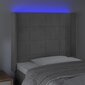 Sängynpääty LED vidaXL, Velvet, 103x16x118/128cm, vaaleanharmaa hinta ja tiedot | Sängyt | hobbyhall.fi