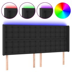 Sängynpääty LED-valolla, musta, 163x16x118/128 cm hinta ja tiedot | Sängyt | hobbyhall.fi