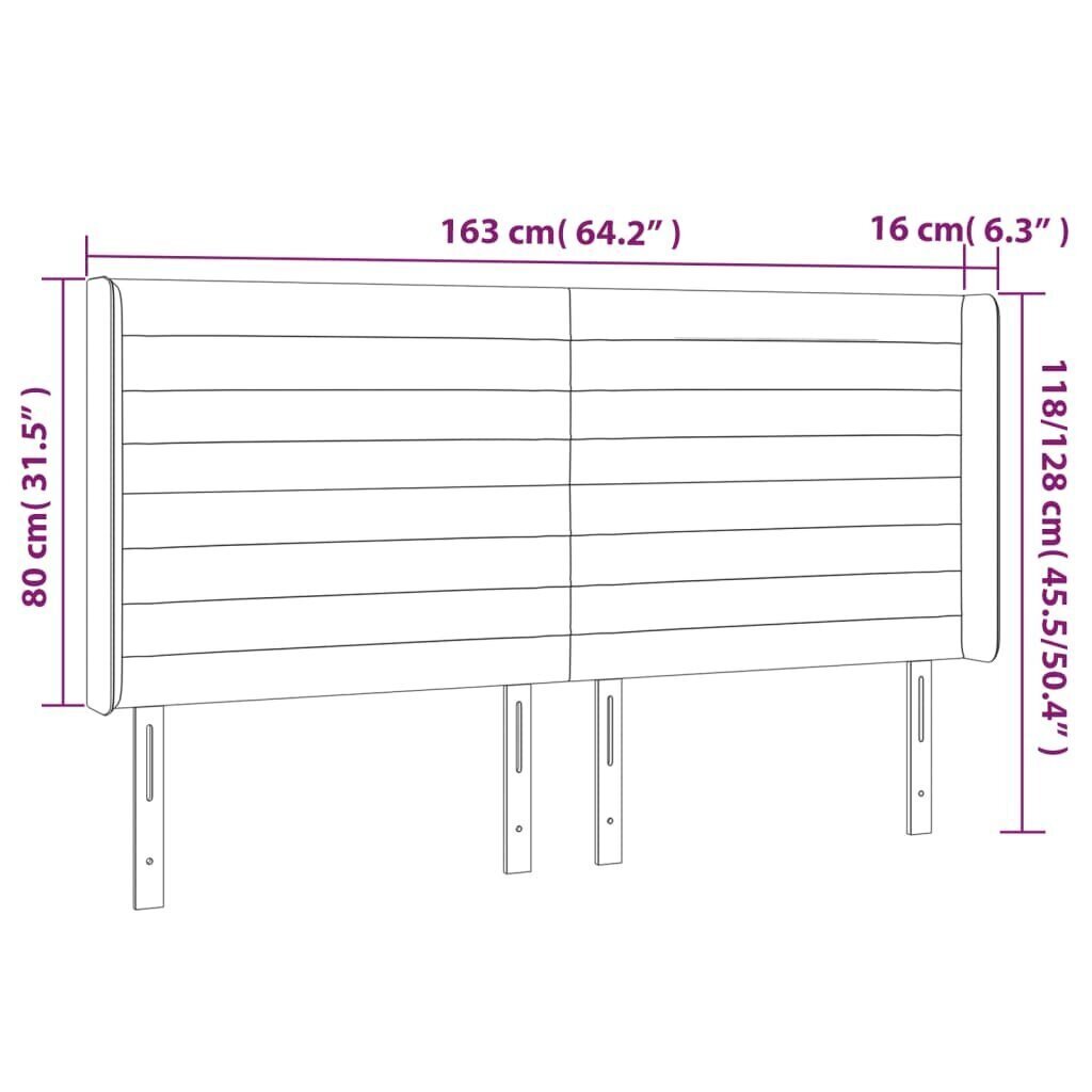 Sängynpääty LED-valolla, sininen, 163x16x118/128cm hinta ja tiedot | Sängyt | hobbyhall.fi