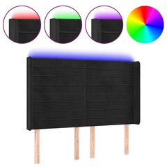 Sängynpääty LED-valolla, musta, 147x16x118/128cm hinta ja tiedot | Sängyt | hobbyhall.fi