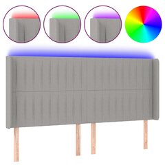 Sängynpääty LED vidaXL:llä, Kangas, 183x16x118/128cm, vaaleanharmaa hinta ja tiedot | Sängyt | hobbyhall.fi